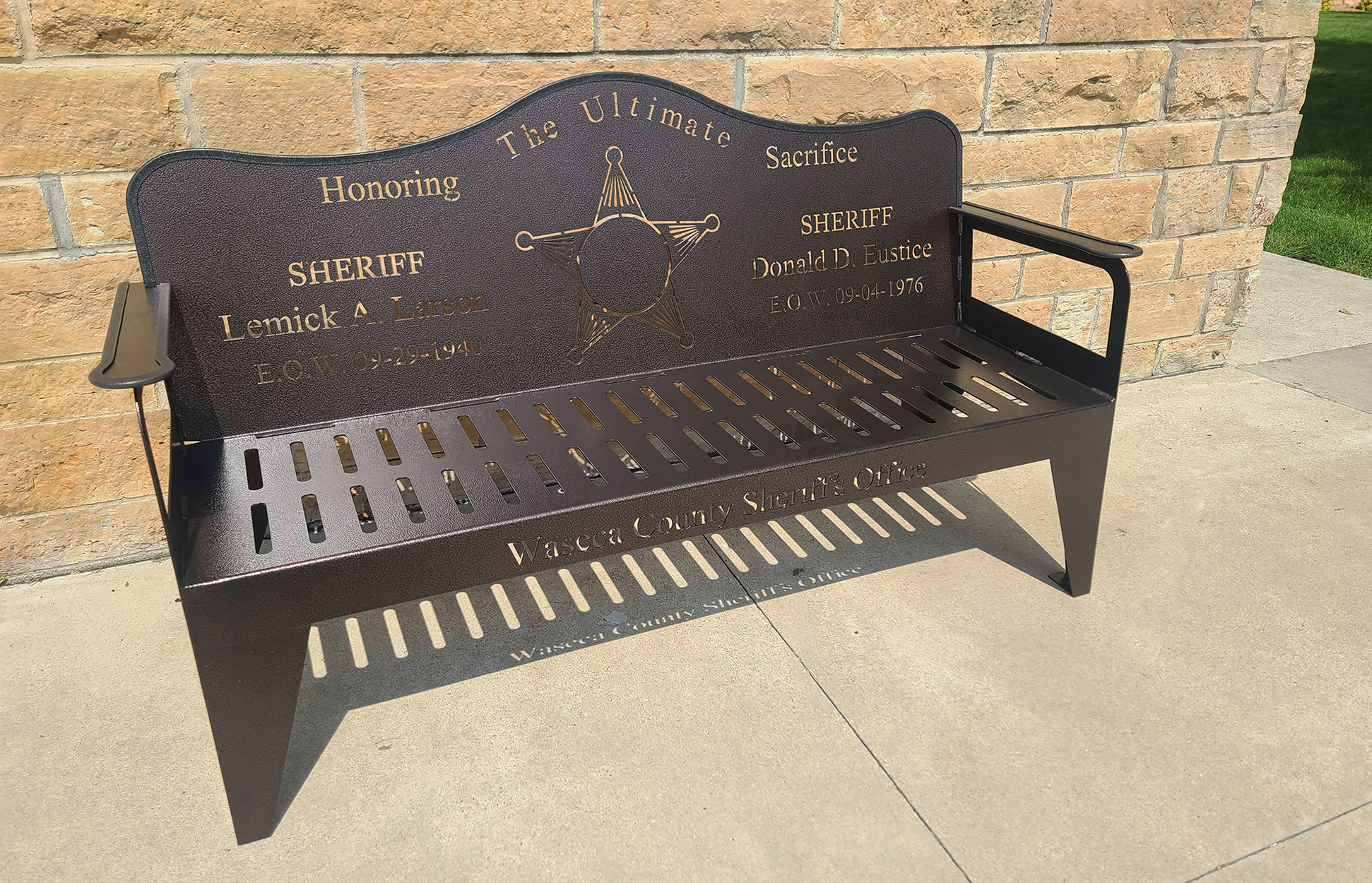 2024 Donation of benches to Waseca County Sheriff's Office